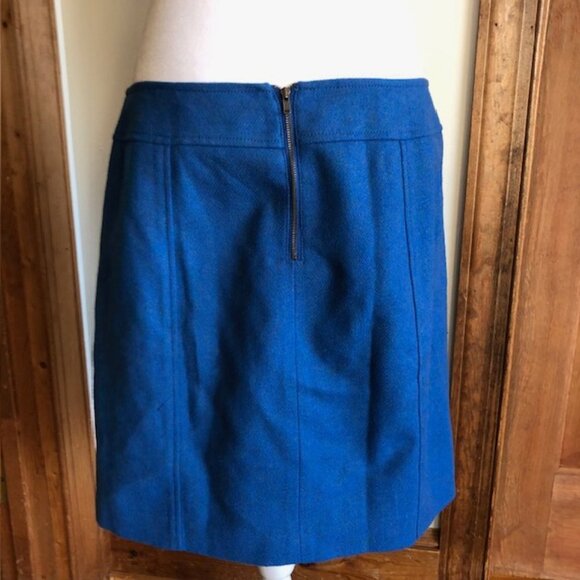TALBOTS Wool Blend Blue A Line Skirt 10P - Picture 5 of 14